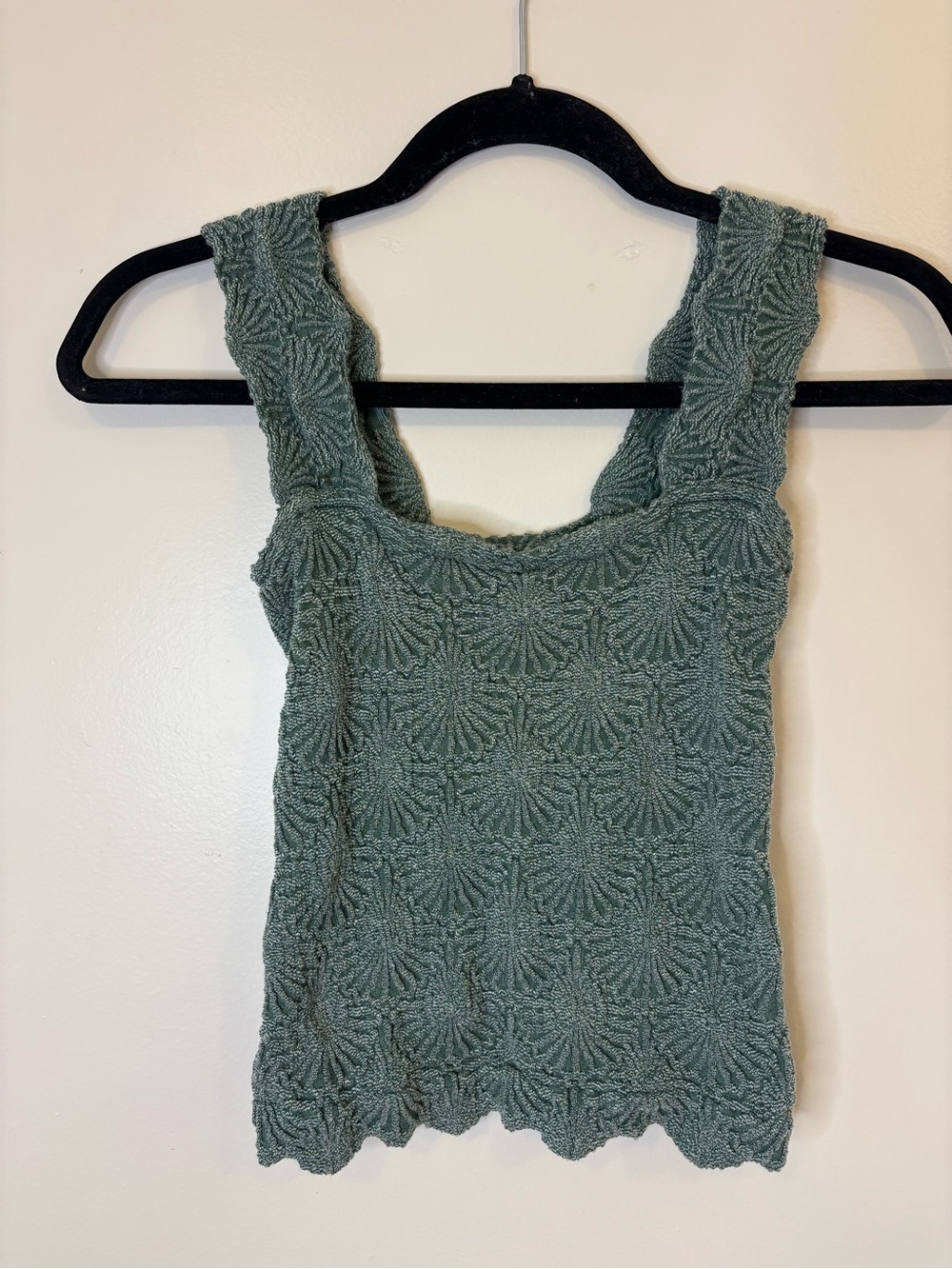 Free People Textured Sage Knit Tank